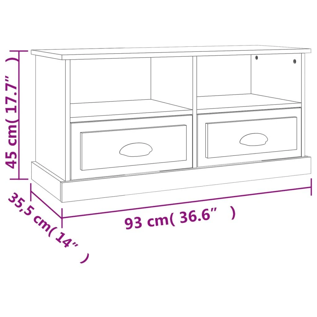 TV staliukas Televizoriaus spintelė, juoda, 93x35,5x45cm, apdirbta mediena