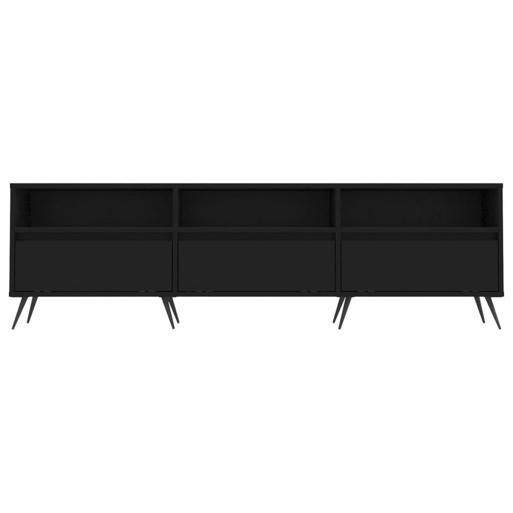 TV staliukas Televizoriaus spintelė, juoda, 150x30x44,5cm, apdirbta mediena