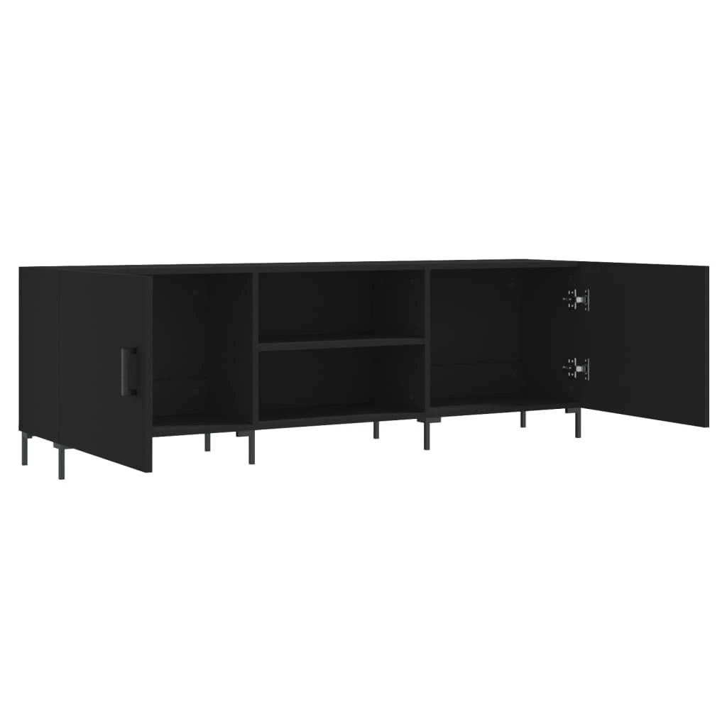 TV staliukas Televizoriaus spintelė, juoda, 150x30x50cm, apdirbta mediena