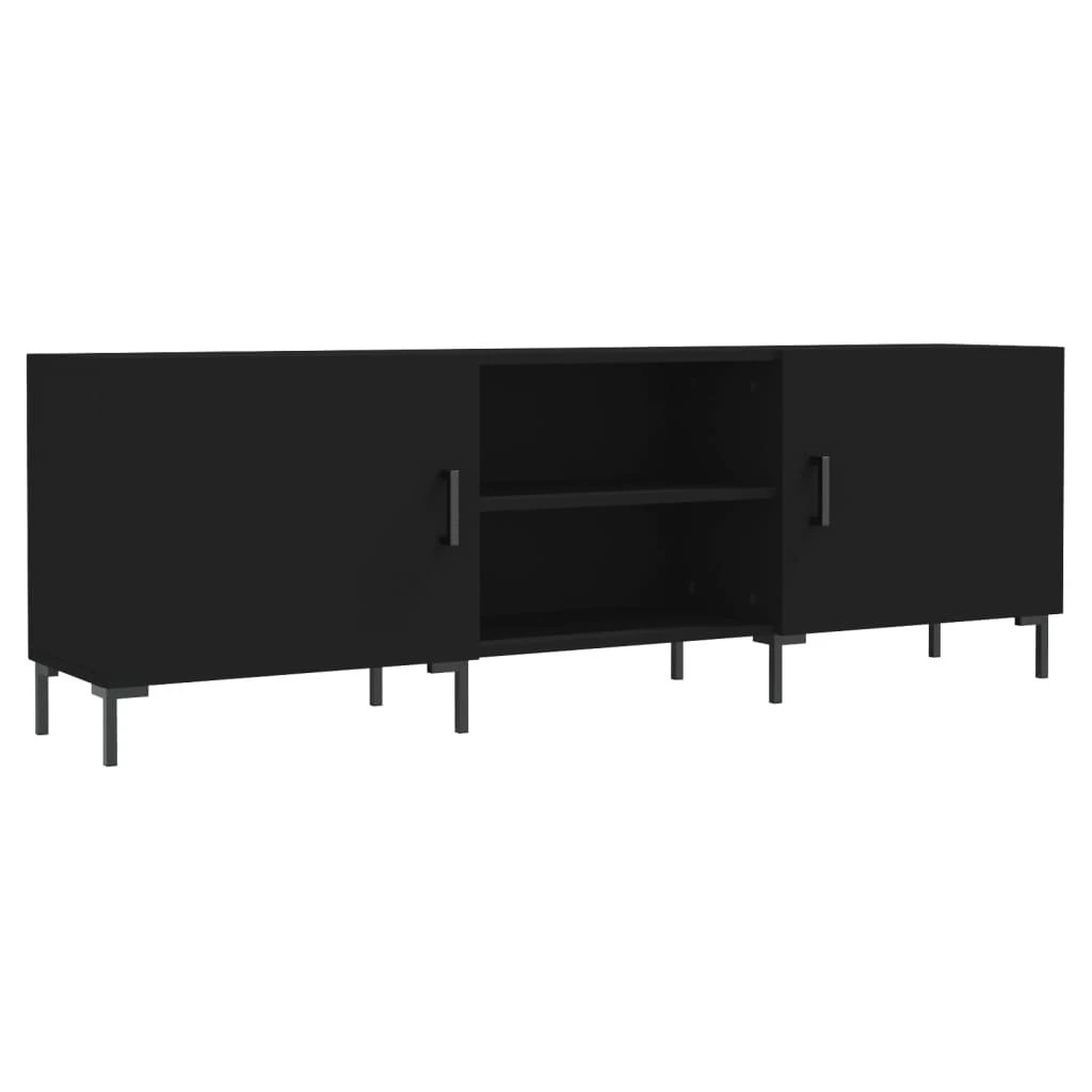 TV staliukas Televizoriaus spintelė, juoda, 150x30x50cm, apdirbta mediena