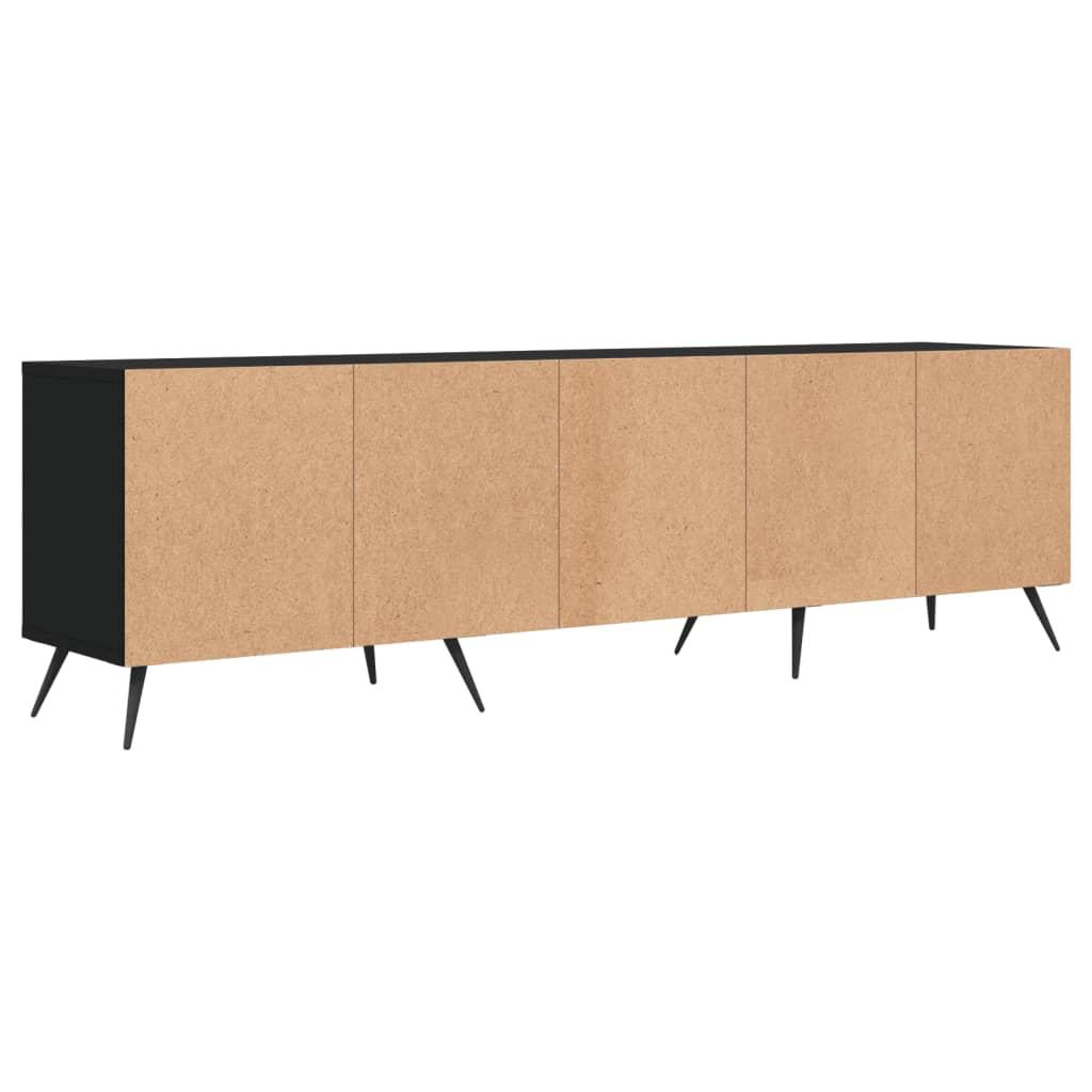 TV staliukas Televizoriaus spintelė, juoda, 150x30x44,5cm, apdirbta mediena