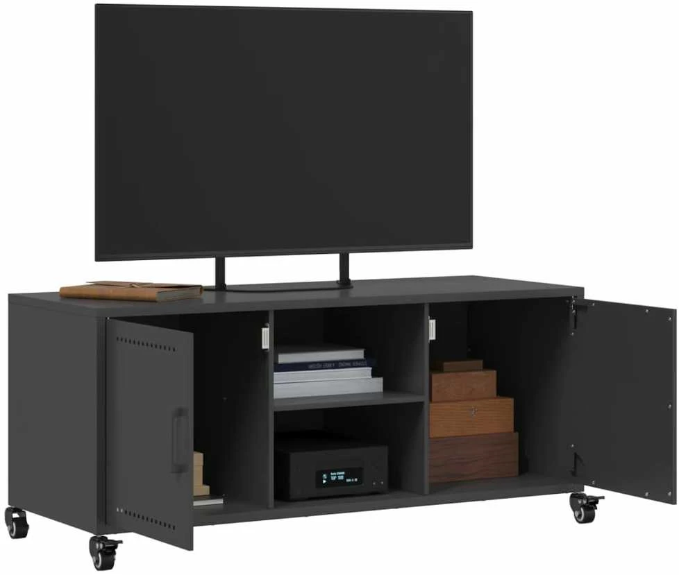 TV staliukas Televizoriaus spintelė, juoda, 100,5x39x43,5cm, plienas