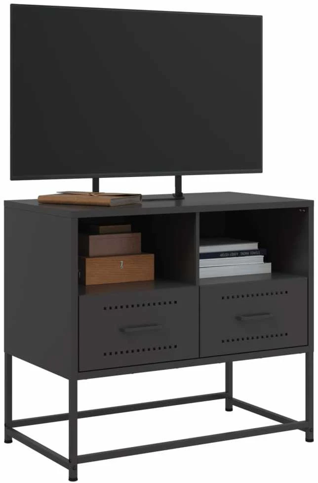 TV staliukas Televizoriaus spintelė, juodos spalvos, 68x39x60,5cm, plienas