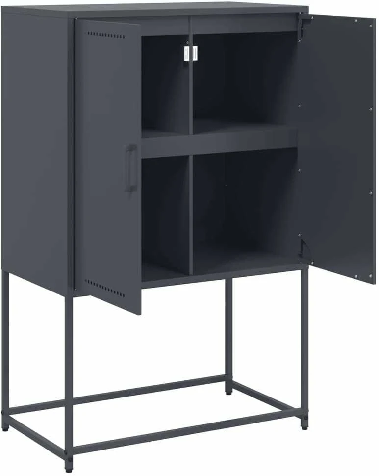 TV staliukas Televizoriaus spintelė, juodos spalvos, 68x39x60,5cm, plienas