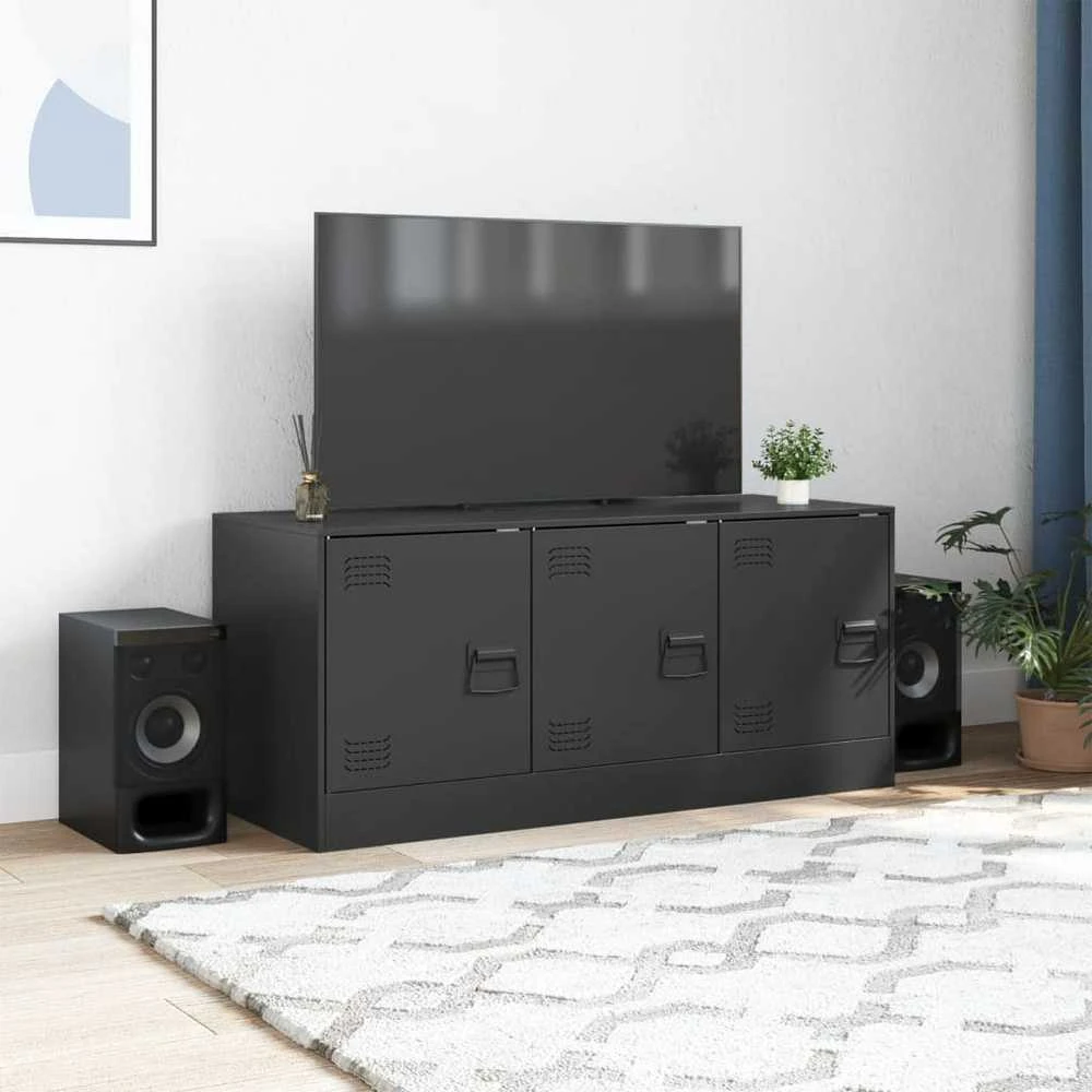 TV staliukas Televizoriaus spintelė, juodos spalvos, 99x39x44cm, plienas