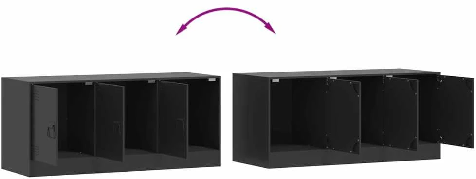TV staliukas Televizoriaus spintelė, juodos spalvos, 99x39x44cm, plienas