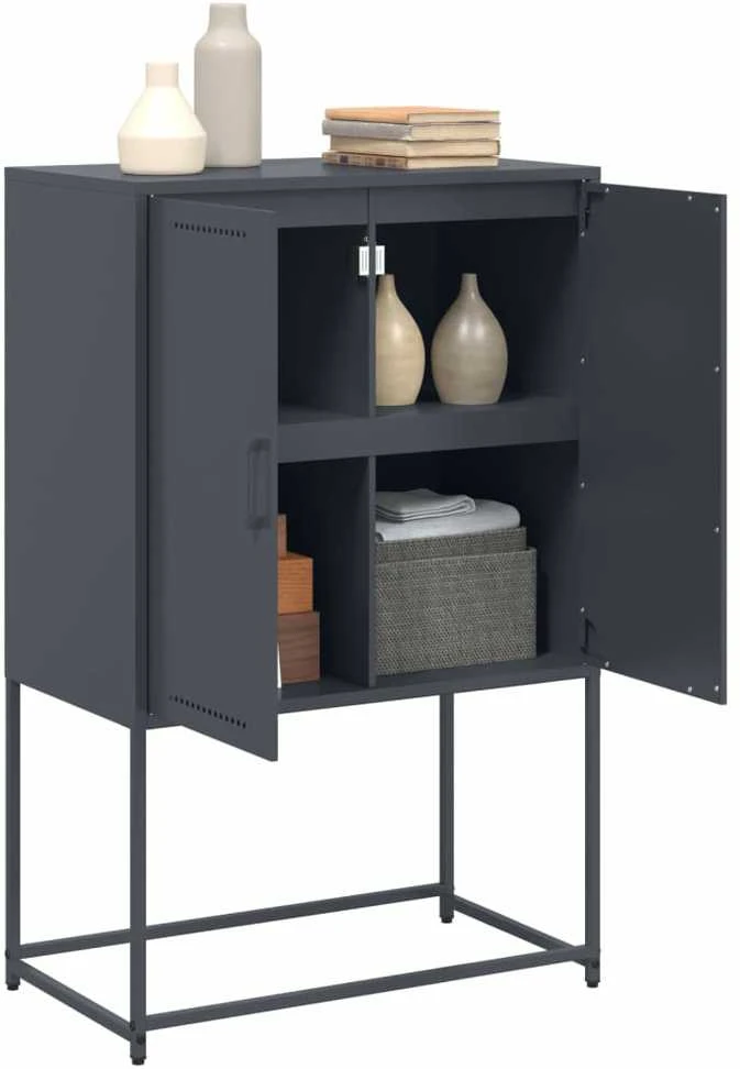 TV staliukas Televizoriaus spintelė, juodos spalvos, 68x39x60,5cm, plienas