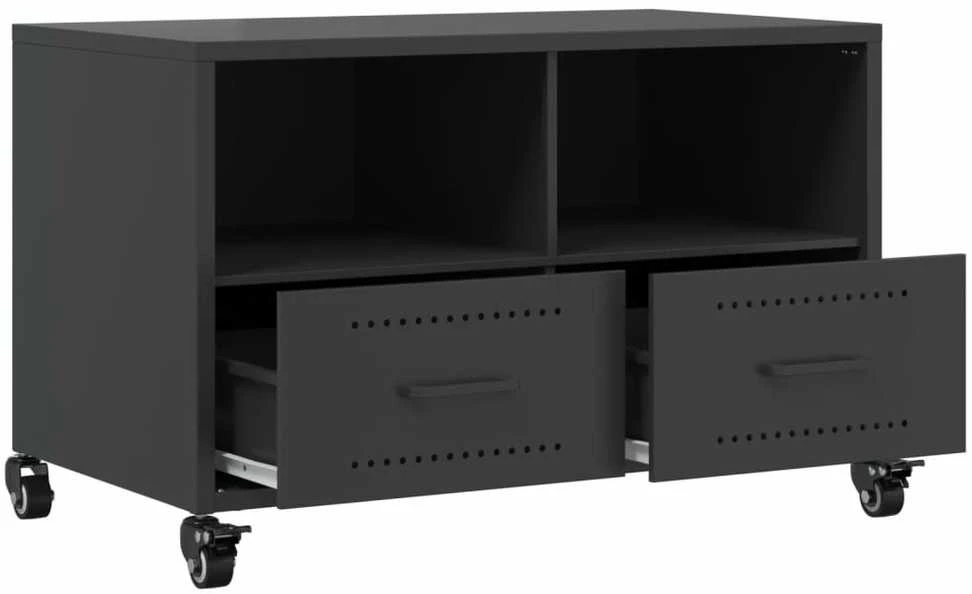TV staliukas Televizoriaus spintelė, juodos spalvos, 68x39x43,5cm, plienas