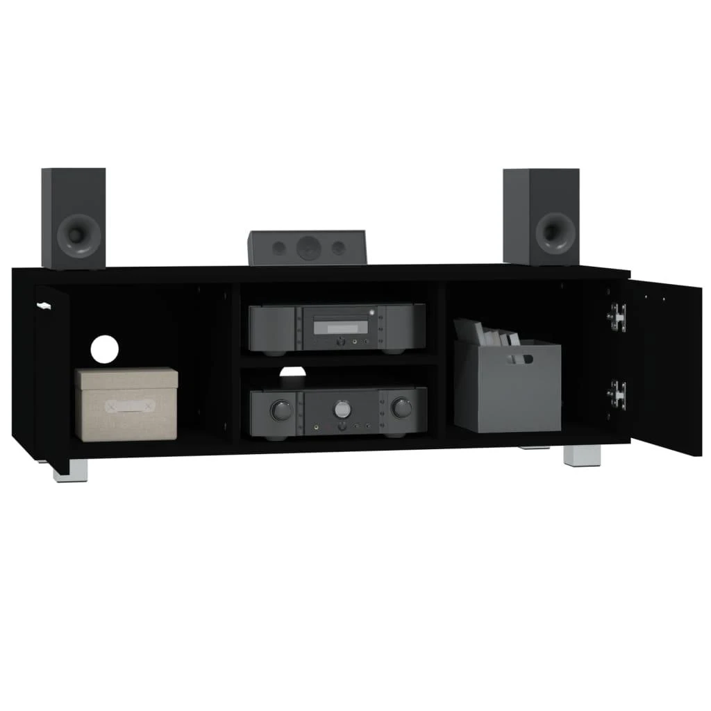 TV staliukas Televizoriaus spintelė, juodos spalvos, 120x40,5x35cm, mediena