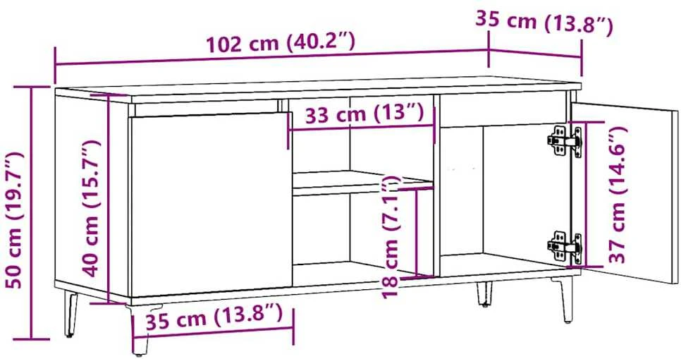 TV staliukas Televizoriaus spintelė, medienos, 102x35x50cm, apdirbta mediena