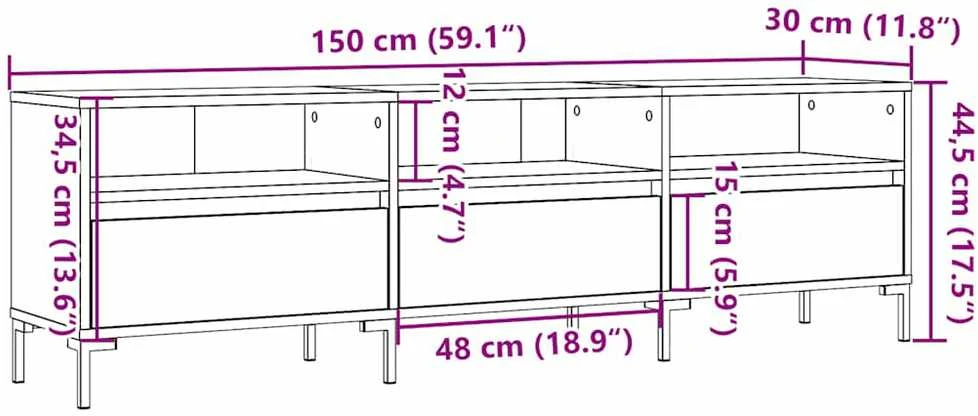 TV staliukas Televizoriaus spintelė, medienos, 150x30x44,5cm, mediena