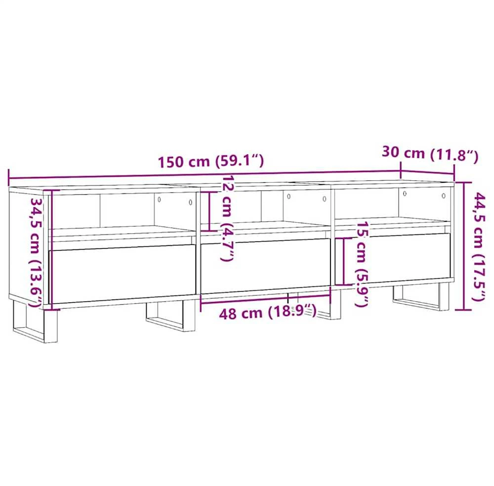 TV staliukas Televizoriaus spintelė, medienos, 150x30x44,5cm, mediena