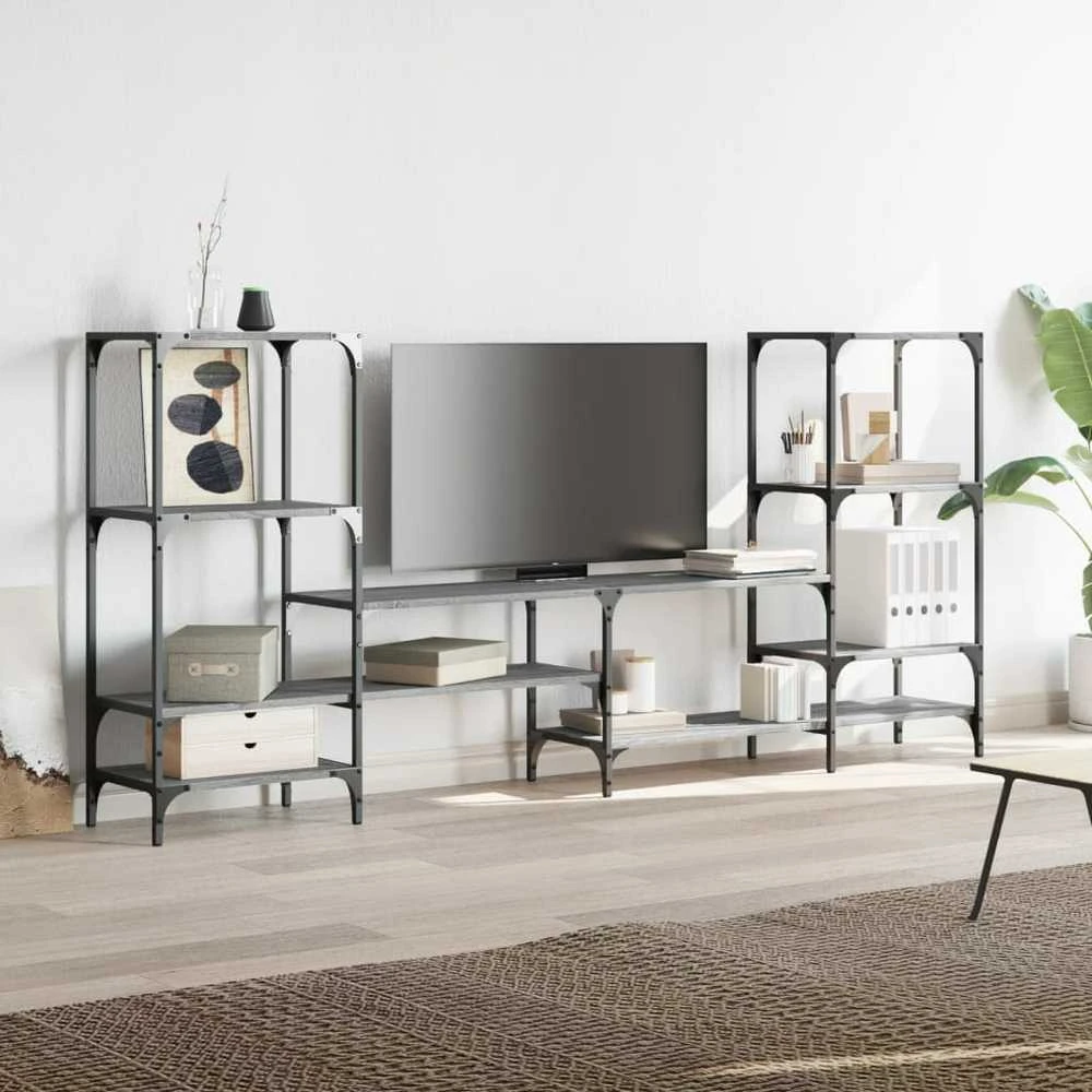 TV staliukas Televizoriaus spintelė, pilka ąžuolo, 206,5x28,5x95cm, mediena