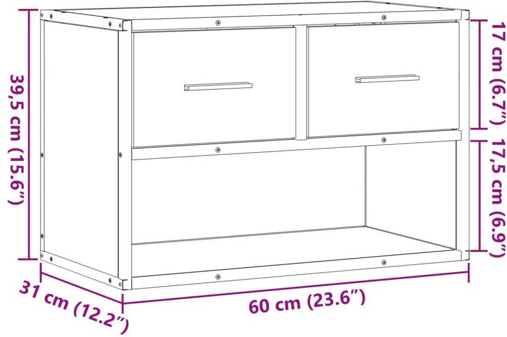 TV staliukas Televizoriaus spintelė, pilka, 60x31x39,5cm, mediena ir metalas