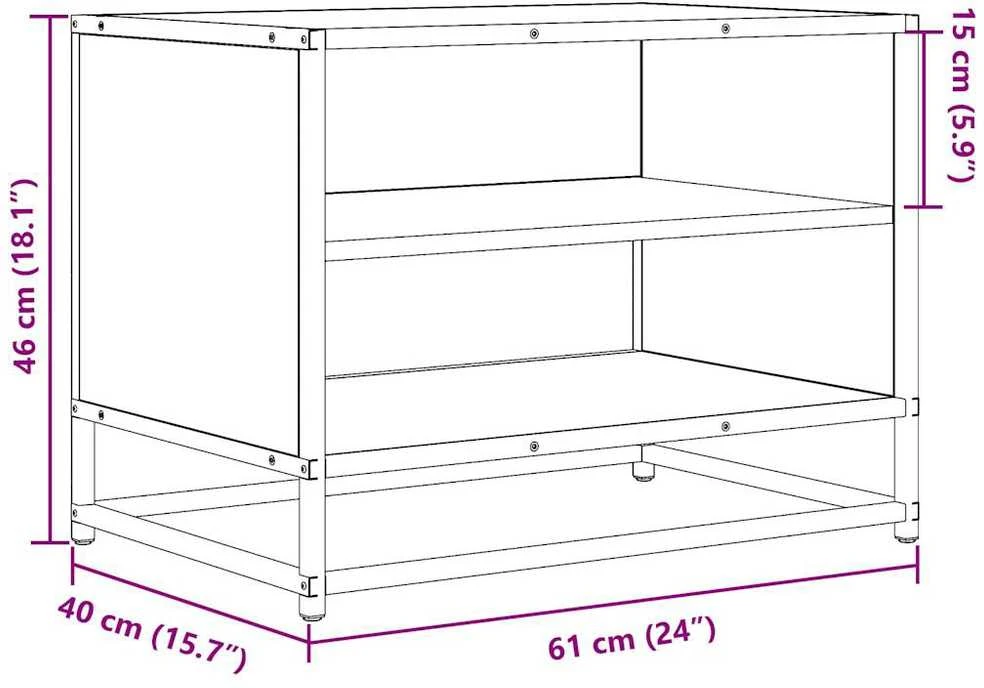 TV staliukas Televizoriaus spintelė, pilka, 61x40x46cm, mediena ir metalas