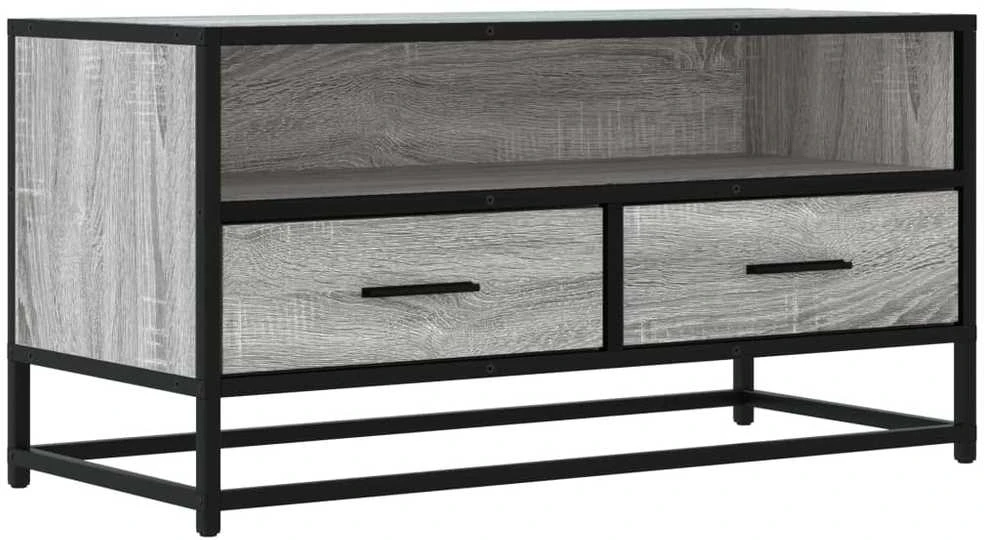 TV staliukas Televizoriaus spintelė, pilka, 80x34,5x40cm, mediena ir metalas