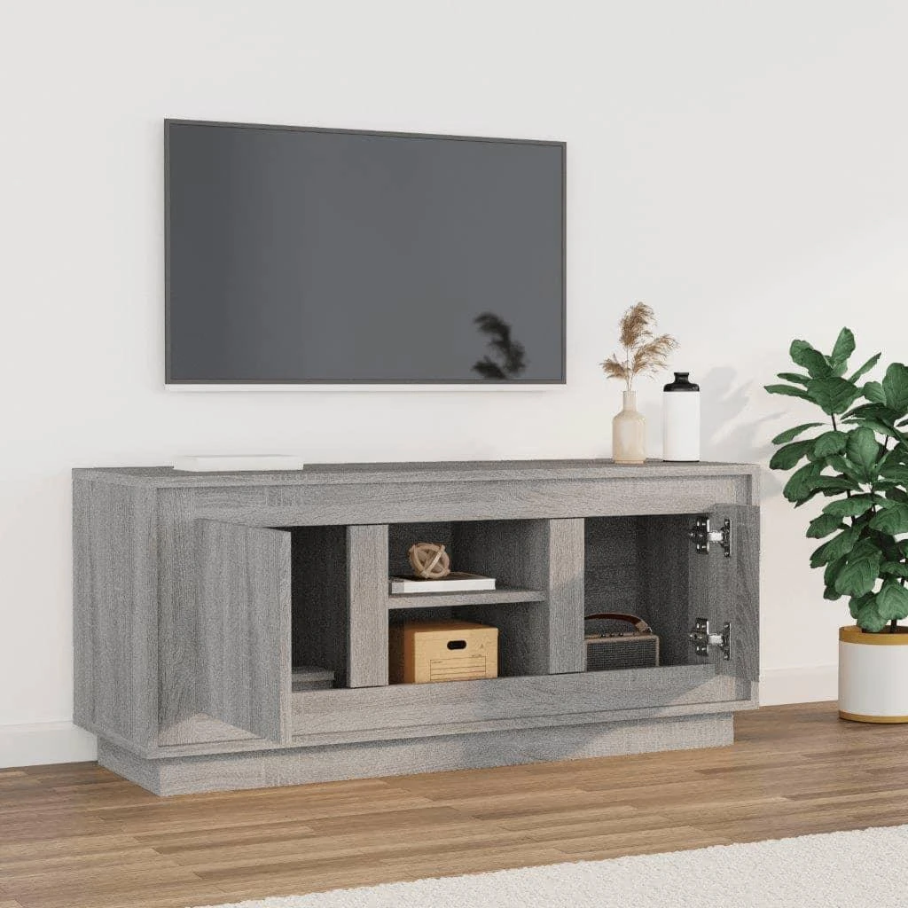TV staliukas Televizoriaus spintelė, pilka ąžuolo, 102x35x45cm, mediena
