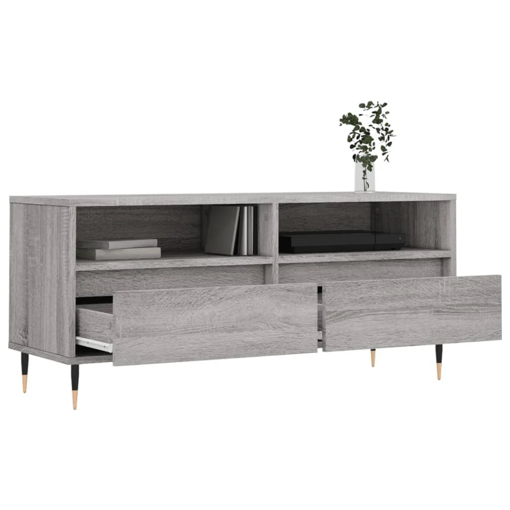 TV staliukas Televizoriaus spintelė, pilka ąžuolo, 100x34,5x44,5cm, mediena