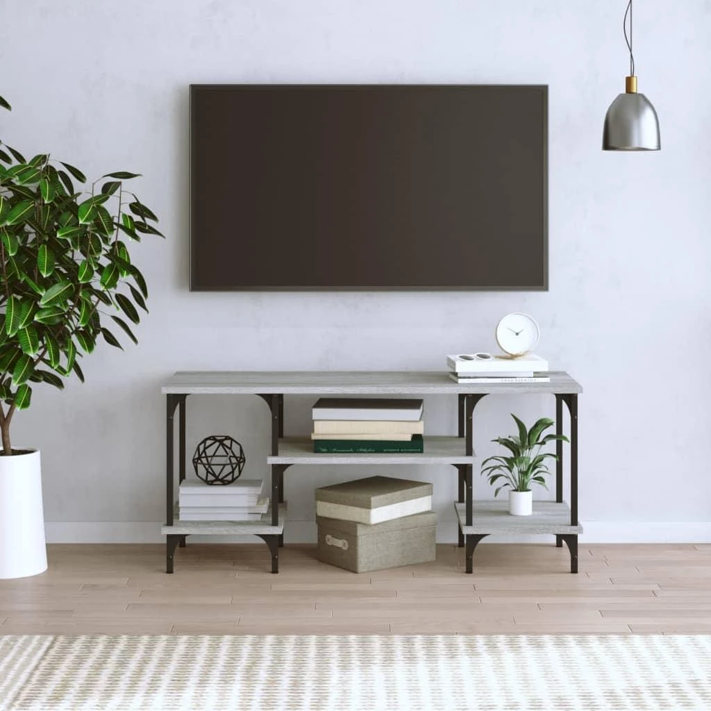 TV staliukas Televizoriaus spintelė, pilka ąžuolo, 102x35x45,5cm, mediena