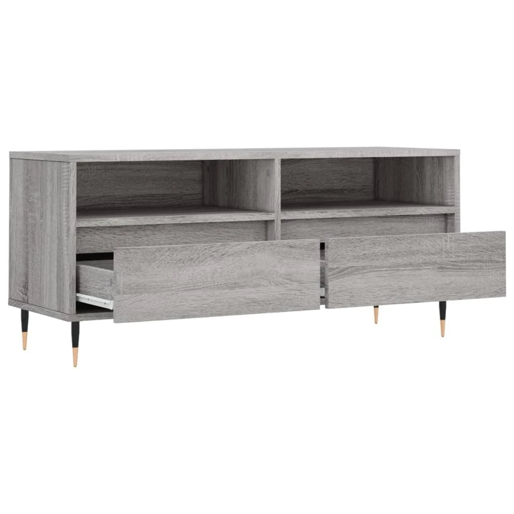 TV staliukas Televizoriaus spintelė, pilka ąžuolo, 100x34,5x44,5cm, mediena