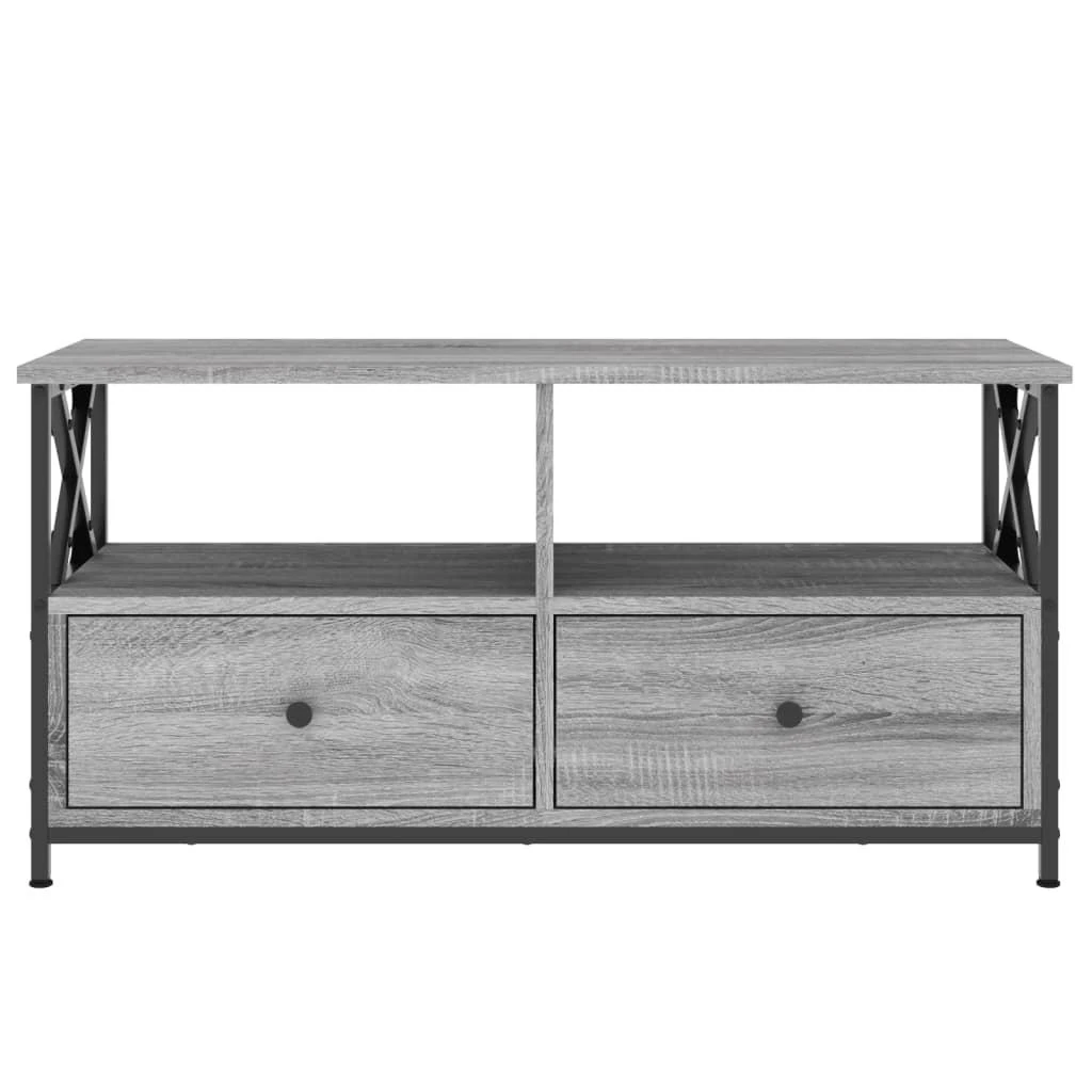 TV staliukas Televizoriaus spintelė, pilka, 90x33x45cm, mediena ir geležis
