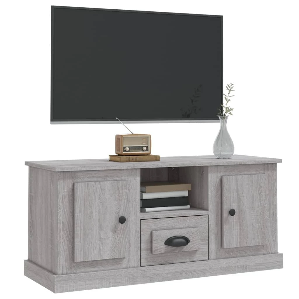 TV staliukas Televizoriaus spintelė, pilka ąžuolo, 100x35,5x45cm, mediena