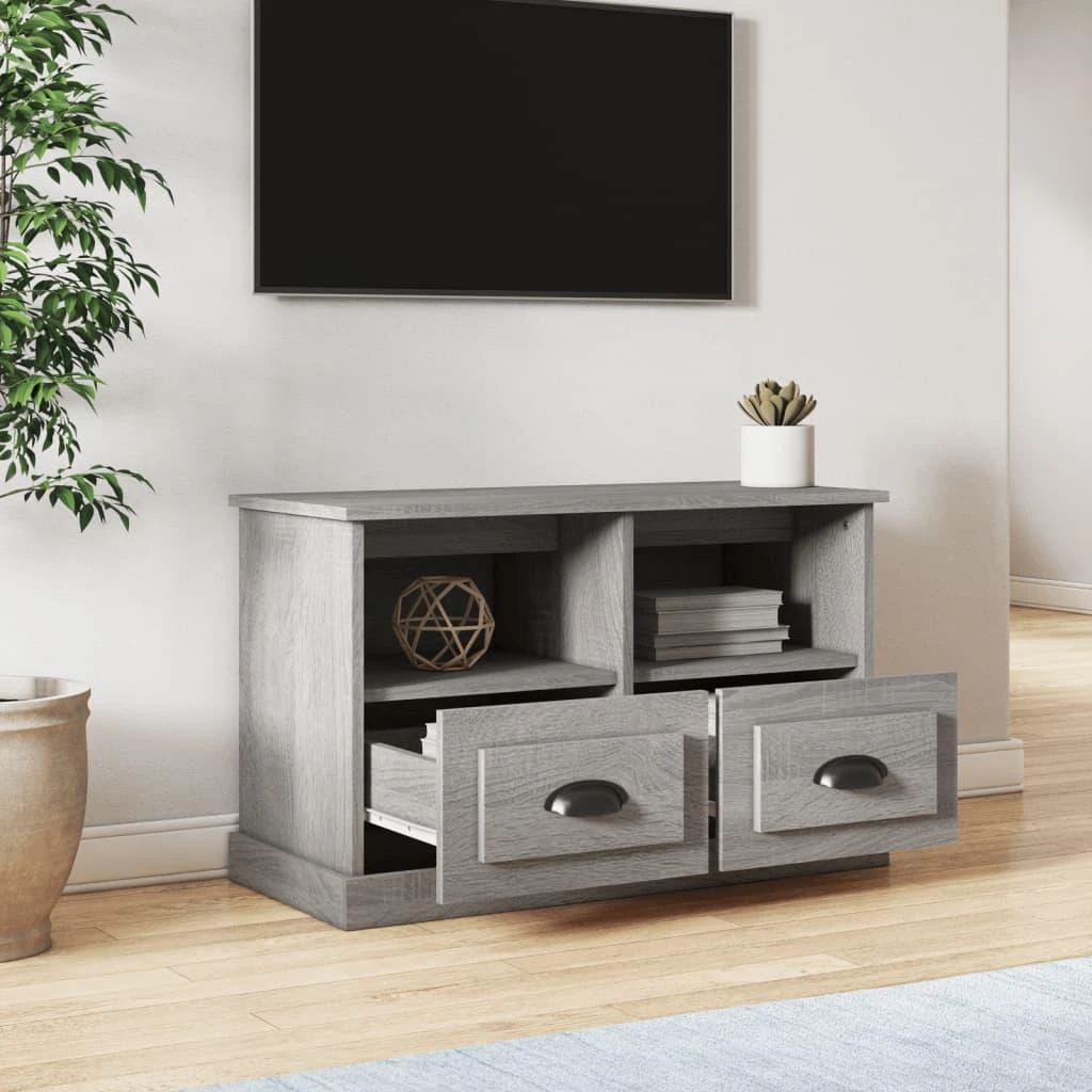 TV staliukas Televizoriaus spintelė, pilka ąžuolo, 80x35x50cm, mediena