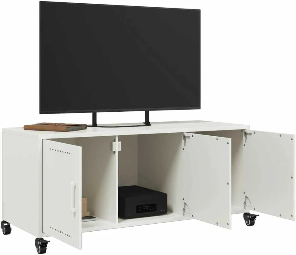 TV staliukas Televizoriaus spintelė, balta, 100,5x39x43,5cm, plienas