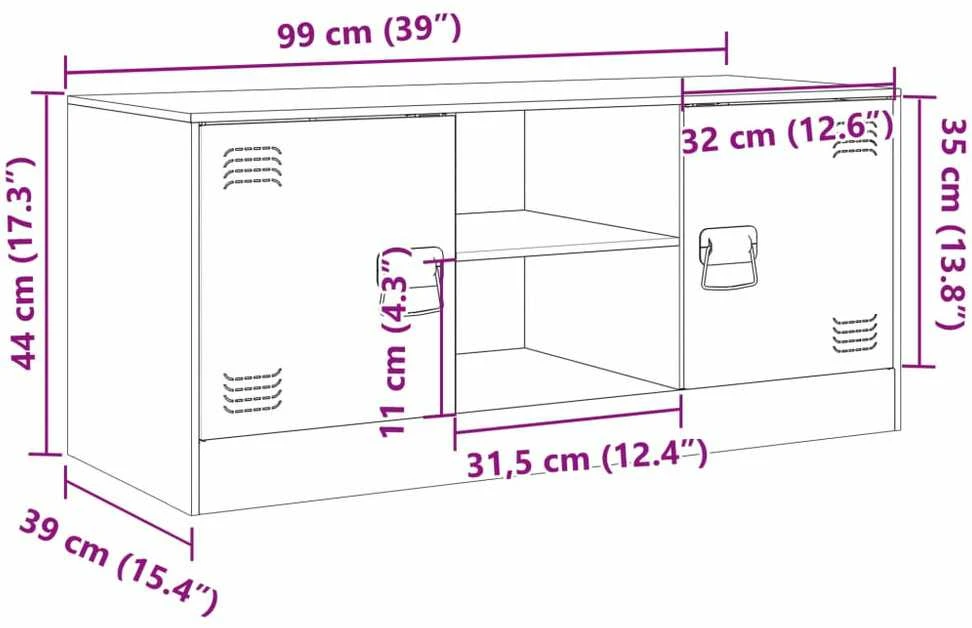 TV staliukas Televizoriaus spintelė, rožinės spalvos, 99x39x44cm, plienas