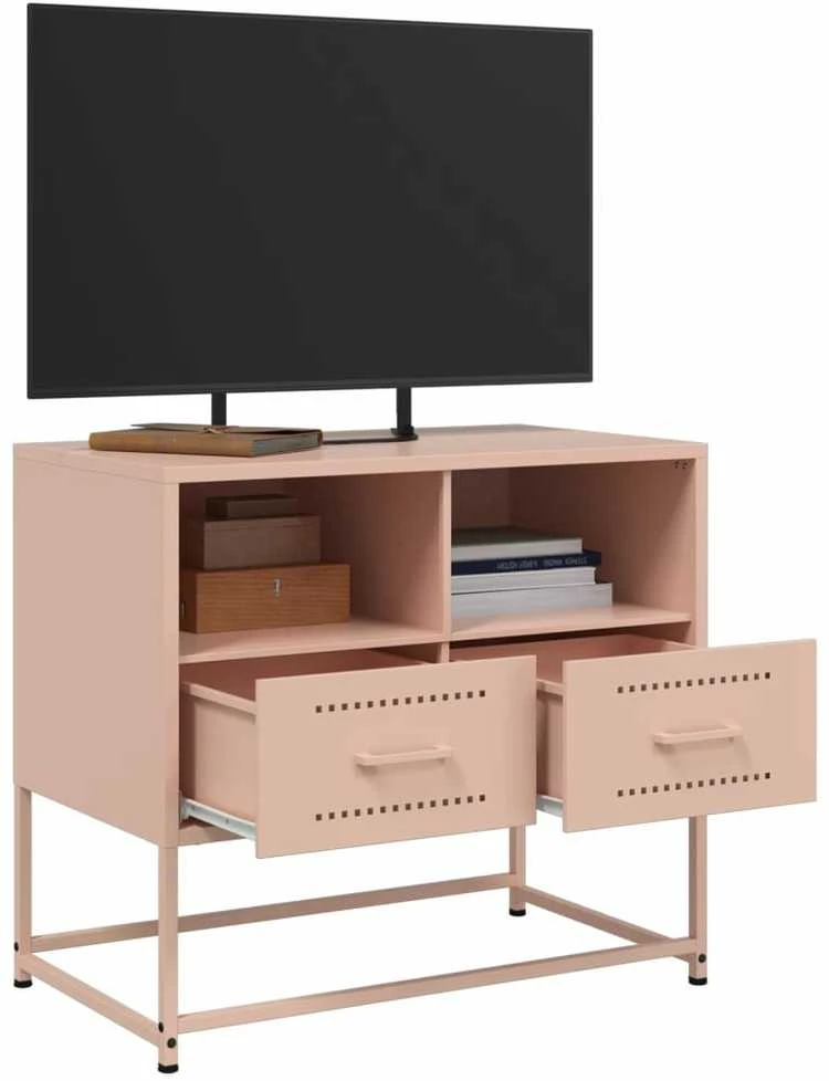 TV staliukas Televizoriaus spintelė, rožinės spalvos, 68x39x60,5cm, plienas