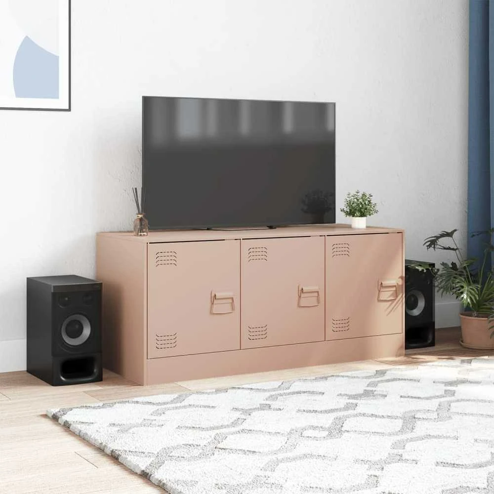 TV staliukas Televizoriaus spintelė, rožinės spalvos, 99x39x44cm, plienas