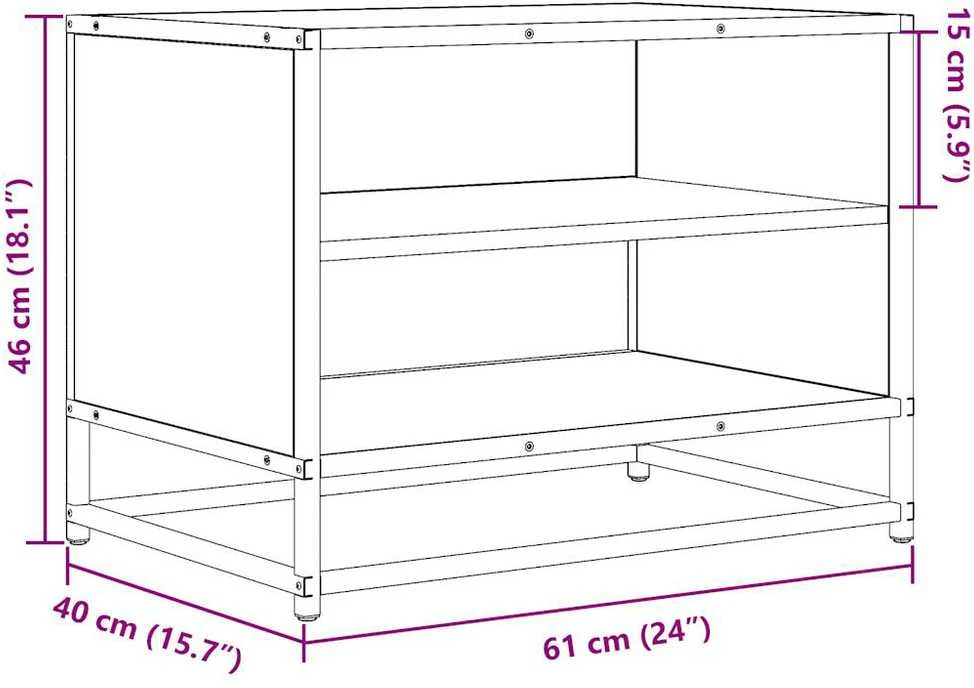 TV staliukas Televizoriaus spintelė, ruda, 61x40x46cm, mediena ir metalas