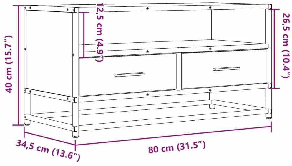 TV staliukas Televizoriaus spintelė, ruda, 80x34,5x40cm, mediena ir metalas