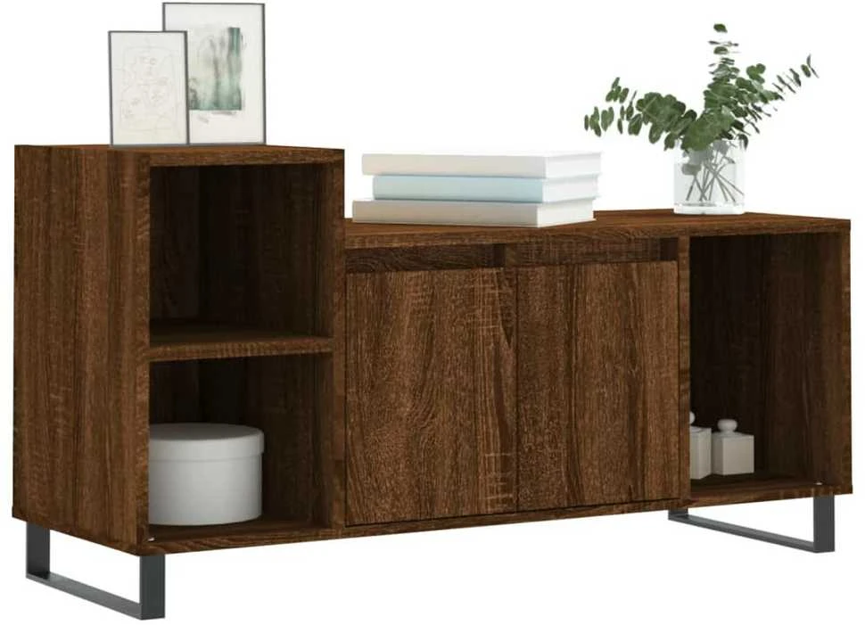TV staliukas Televizoriaus spintelė, ruda ąžuolo, 100x35x55cm, mediena