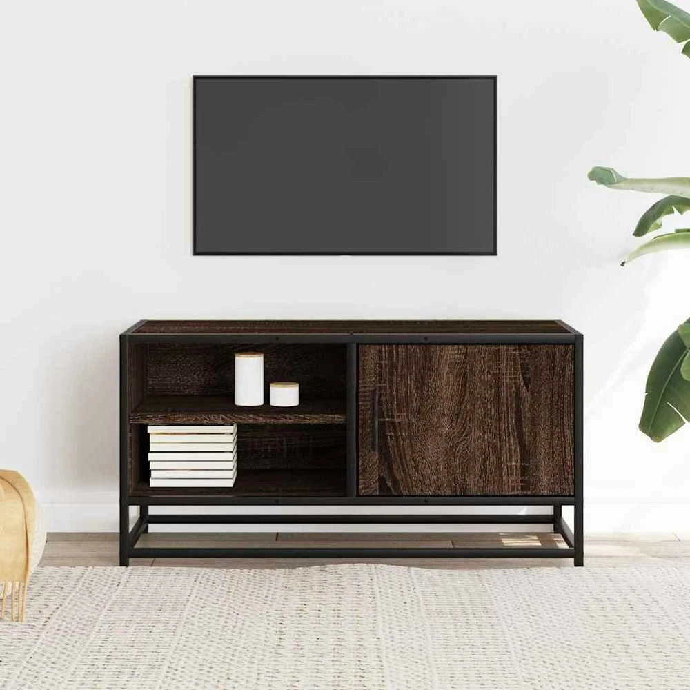 TV staliukas Televizoriaus spintelė, ruda, 80x34,5x40cm, mediena ir metalas