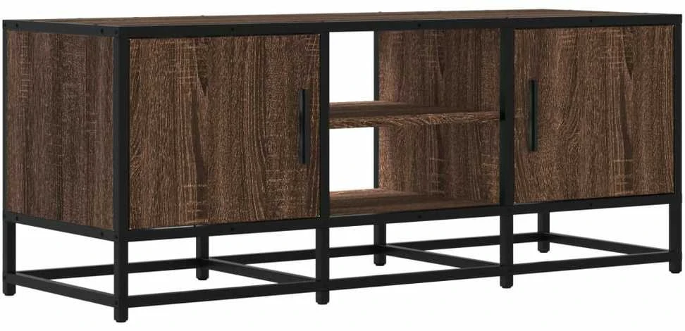 TV staliukas Televizoriaus spintelė, ruda, 100x35x41cm, mediena ir metalas