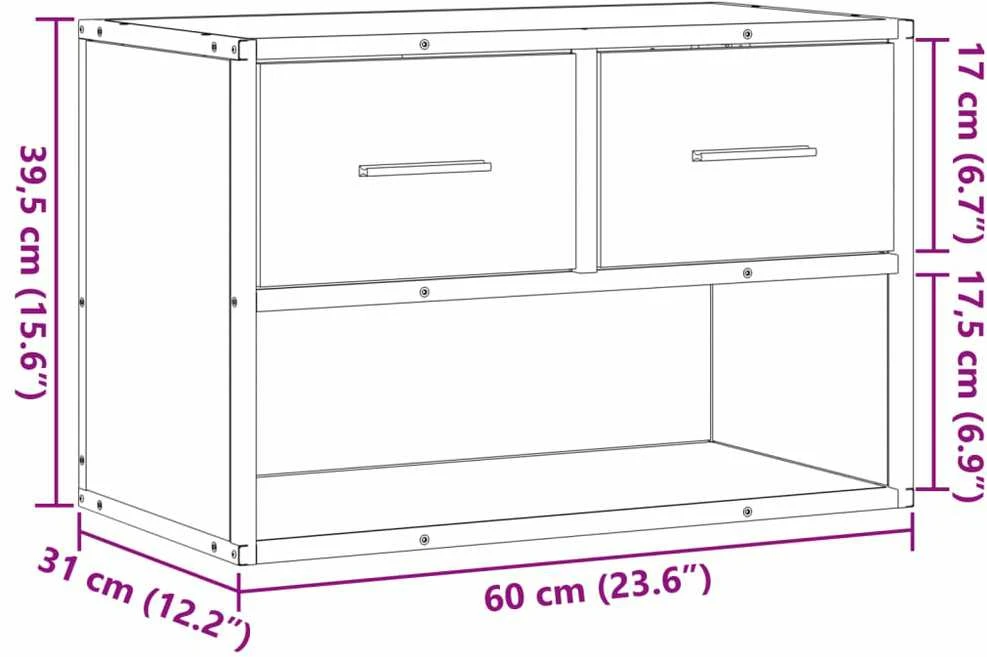 TV staliukas Televizoriaus spintelė, ruda, 60x31x39,5cm, mediena/metalas