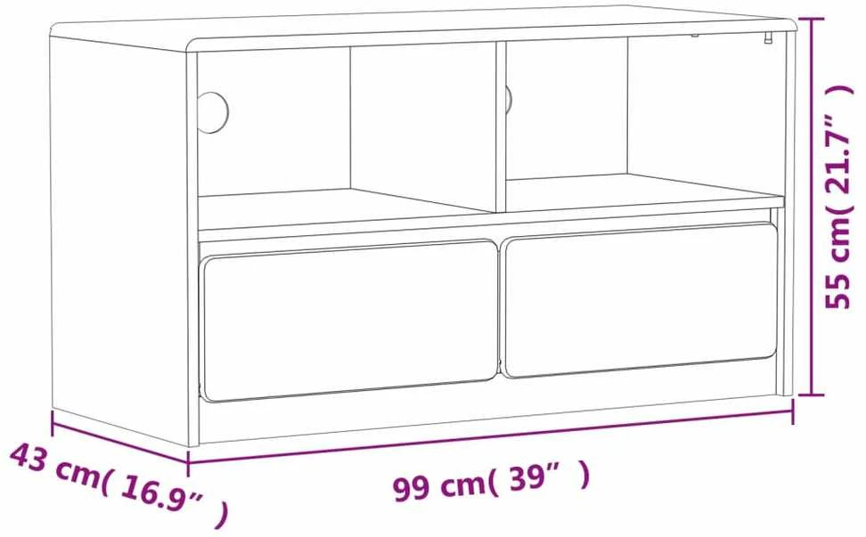 TV staliukas Televizoriaus spintelė SAUDA, ąžuolo, 99x43x55cm, pušis