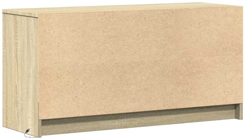 TV staliukas Televizoriaus spintelė su LED, ąžuolo, 100x34x50cm, mediena