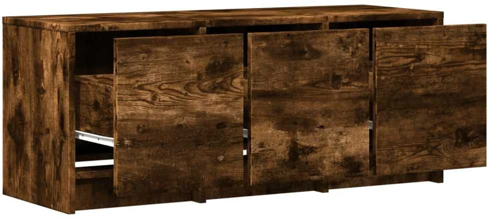TV staliukas Televizoriaus spintelė su LED, dūminė, 97x34x40cm, mediena