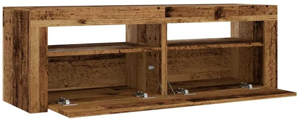 TV staliukas Televizoriaus spintelė su LED, medienos, 120x35x40cm, mediena