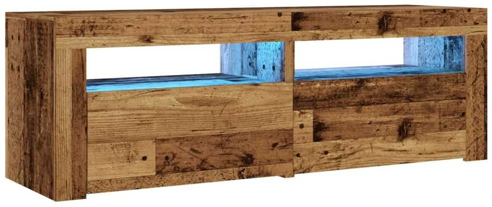 TV staliukas Televizoriaus spintelė su LED, medienos, 120x35x40cm, mediena