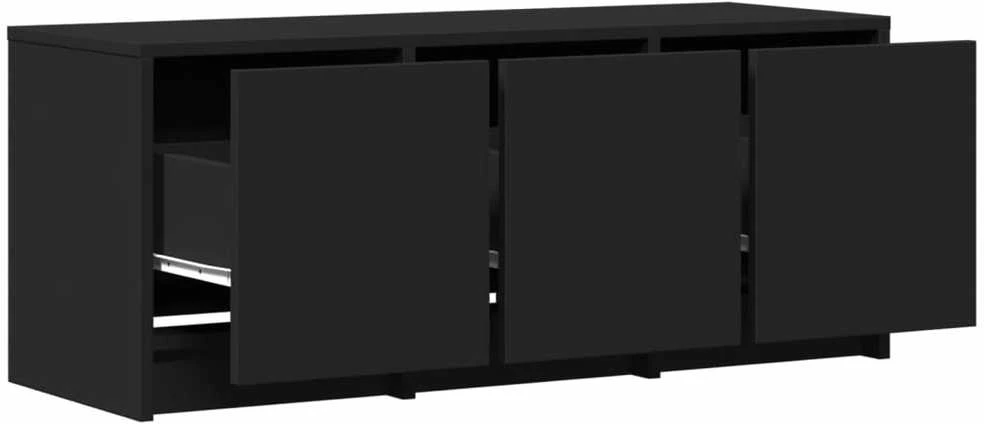 TV staliukas Televizoriaus spintelė su LED, juoda, 97x34x40cm, mediena