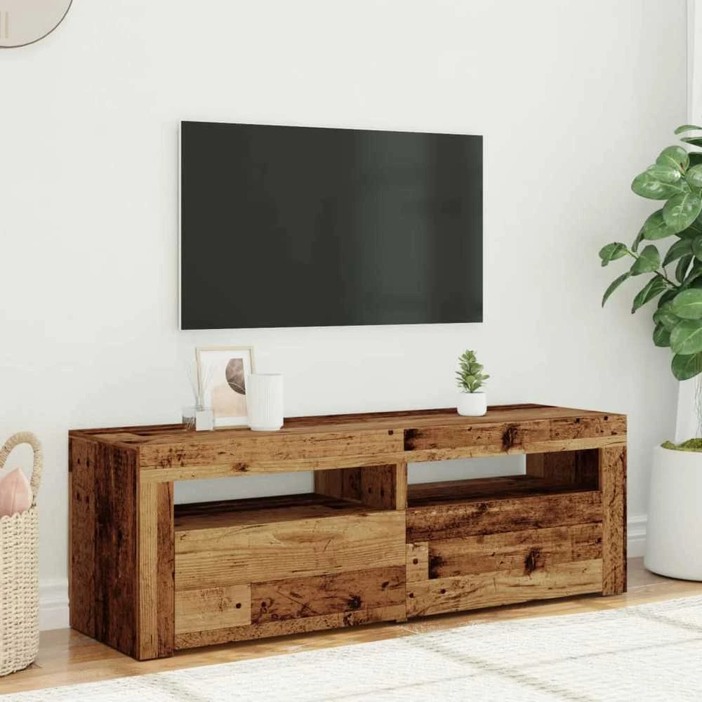 TV staliukas Televizoriaus spintelė su LED, medienos, 120x35x40cm, mediena