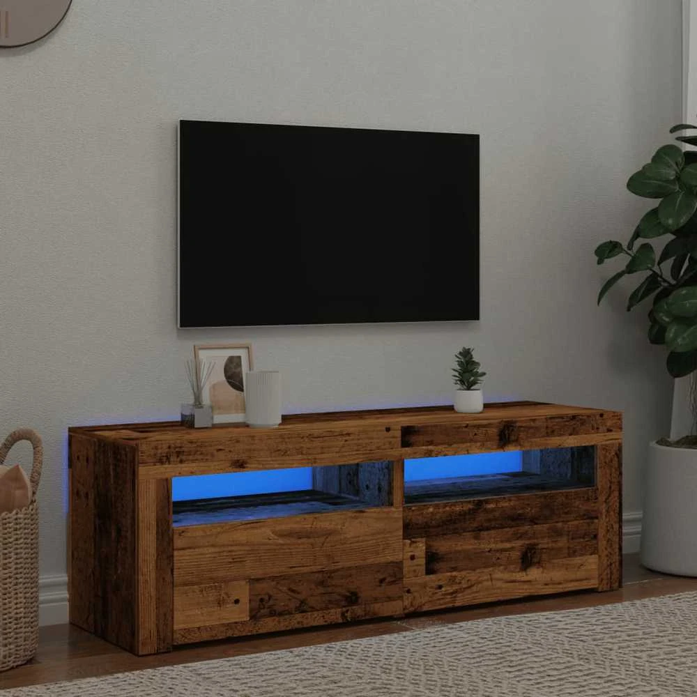 TV staliukas Televizoriaus spintelė su LED, medienos, 120x35x40cm, mediena