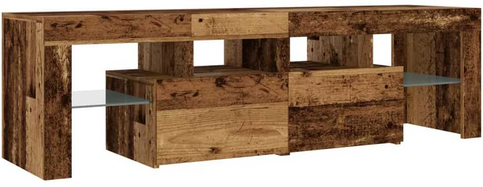 TV staliukas Televizoriaus spintelė su LED, medienos, 140x36,5x40cm, mediena
