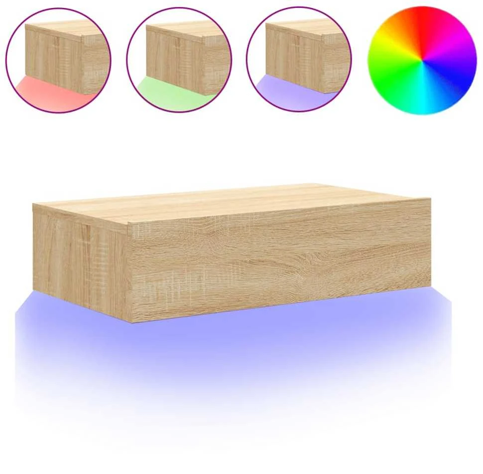 TV staliukas Televizoriaus spintelė su LED lemputėmis, ąžuolo, 60x35x15,5cm