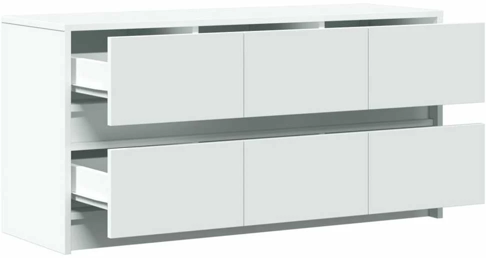 TV staliukas Televizoriaus spintelė su LED, balta, 100x34x50cm, mediena