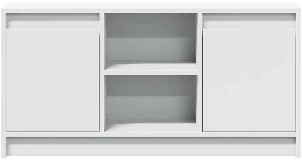 TV staliukas Televizoriaus spintelė su LED, balta, 100x34x50cm, mediena