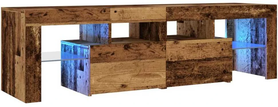 TV staliukas Televizoriaus spintelė su LED, medienos, 140x36,5x40cm, mediena